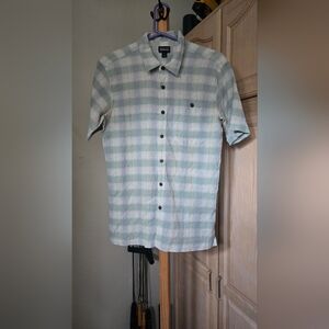 Patagonia Green and White Plaid Button Down Shirt